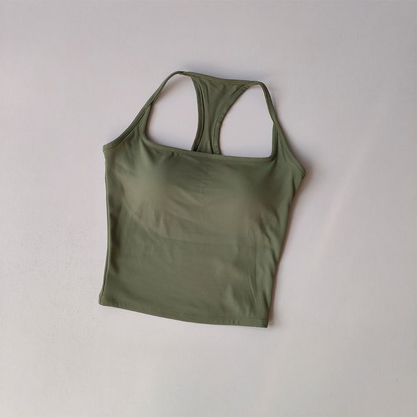 Sports And Fitness Vest With Chest Pad Summer Shockproof Beauty Back Nude Feelin Suit Pilates Training Top Yoga_desvips.com