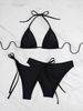2026 New Sexy Europea Ad America Cross-Border Trade Halter Neck Tie Triagle Cup Bikii Three-Piece Swimsuit For_desvips.com