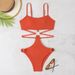 Women's Sexy Solid Color High Waist One-piece Bikini Women's Swimsuit _desvips.com