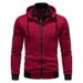 Fashion Casual F Ake Two-Piece Slim Fit Color-Block Hooded Cardigan Sweatshirt New Men's Style_desvips.com