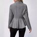 women's lapel jacquard ruffle slim double breasted temperament office blazer for women_desvips.com