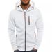 New Men's Casual Sports Fitness Jacquard Sweatshirt Zipper Cardigan Hooded Jacket_desvips.com