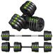 Kit De Mancuernas 30kg 2 En 1 Con Barra De Pesas Mango Antideslizante Para Entrenamiento De Fuerza Verde_desvips.com