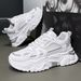 New Fashion Mens Thick Sole Platform Sneakers Breathable Mesh Lightweight Low Top Dad Casual Sports Walking Shoes_desvips.com