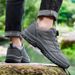 Male Sneakers Stylish Rotating Buckle Hiking Boots Solid Color Comfortable Non-slip Sporty Plus Size Men Shoes Leather_desvips.com