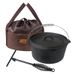 Cast Iron Dutch Oven - Heavy Duty Camping Cookware For Stews Soups & Roasting - Perfect For Outdoor Cooking & BBQ_desvips.com