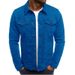 Men's Casual Solid Color Jacket Cardigan Button Cargo Jacket_desvips.com