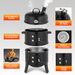 33-inch Vertical Charcoal Smoker And Grill, 2-in-1 Double Layer BBQ Smoker With Built-in Thermometer And Hooks, Heavy Duty Barrel Style Outdoor Grill_desvips.com
