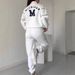 2025 Women's Sweatshirt Letter Heat Transfer Sleeve Long Pants Zipper Casual Sports Two-Piece Set_desvips.com