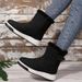 Large Size Medium Tube Snow Boots Women's 2025 Autumn And Winter New Velvet Thickened Side Zipper Flat-soled Cotton Shoes Cotton Boots Women_desvips.com