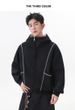 Men's Streetwear Heavyweight Hoodie | Oversized American Style Zip-Up With Contrast Stitching & Air-Layer Design_desvips.com