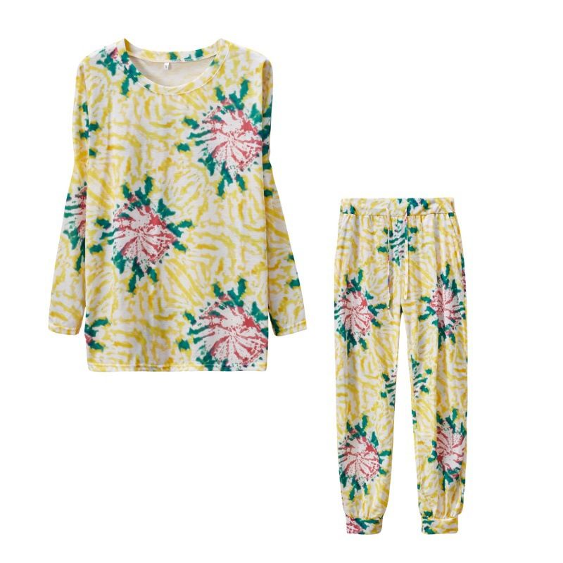 Women's Clothing autumn and winter printed casual long sleeved women's sports suit_desvips.com