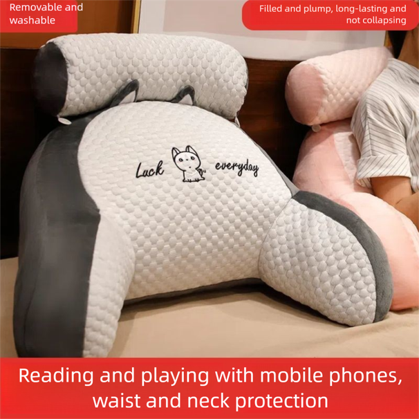Bean Ice Silk Latex Headrest Bed Large Cushion For Girls Sleeping Sofa Backrest Pillow_desvips.com