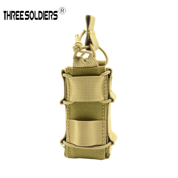 Tactical MOLLE 9MM Single Magazine Pouch – Universal Utility Pouch For Flashlights, Tools & Outdoor Gear – Durable Nylon With Elastic Retention_desvips.com