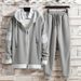 Men's Sports Suit For Spring And Autumn, A Stylish Loose-fitting Hooded Sweatshirt Paired With Jogger-style Casual Pants_desvips.com