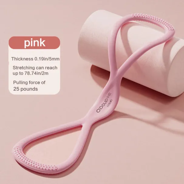 Figure 8 Resistance Band Shoulder Neck Stretcher Home Fitness Equipment Yoga Pilates Premium Silicone Exercise Training_desvips.com