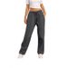 Size Enter European American Men's And Women's Solid Color Casual Loose Fleece-Lined Long Sweatpants_desvips.com