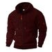Cross-Border American Heavyweight Fleece-Lined Men's Retro Cationic Workwear Pocket Hooded Zipper Trendy Sports_desvips.com