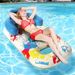 Adult Inflatable Lounge Chair Water Backrest Floating Boat Graffiti Drifting Suntan Floating Bed With Cup Holder Swimming Pool Portable Floating Row_desvips.com