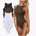 EU US Viral Sleeveless Ribbed Bodysuit 2025 Summer - Women's Tight Triangle Bodysuit_desvips.com