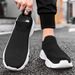 Summer Mesh Breathable Casual Sneakers Slip-On Sock New Fly Knit Shoes For Men_desvips.com