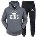 Autumn Winter Fleece Sports Couple Men's And Women's Sweatshirt Suit_desvips.com