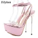 Eilyken Pink Sweet Ankle New Buckle Strap Women's Sandals PVC Quality Transparent Crystal Platform Summer Fashion High_desvips.com