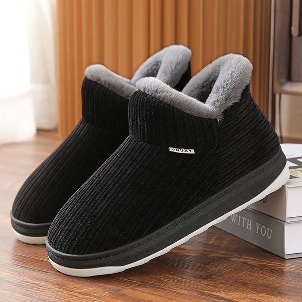 Women's Non-slip Winter Cotton Shoes Piled And Thickened Thermal Bag Heel Thick-soled Cotton Slippers_desvips.com