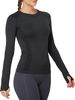 Women's Seamless Long Sleeve Yoga Tops Breathable Athletic Sports Running Shirt With Lightweight Slim Fit Active Tops_desvips.com