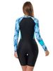 2024 One-piece Swimming Flat Angle Diving Long Sleeved Print Conservative Slimming Zipper Swimsuit For Women_desvips.com