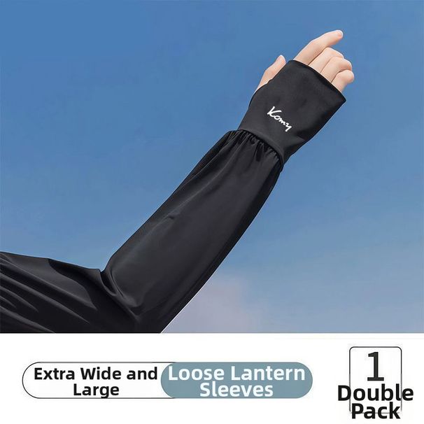 Running Arm Warmers Men's Sunscreen Arm Sleeves Ice Silk Cool Breathable UV Protective Loose Fit For Outdoor Cycling Summer Running_desvips.com