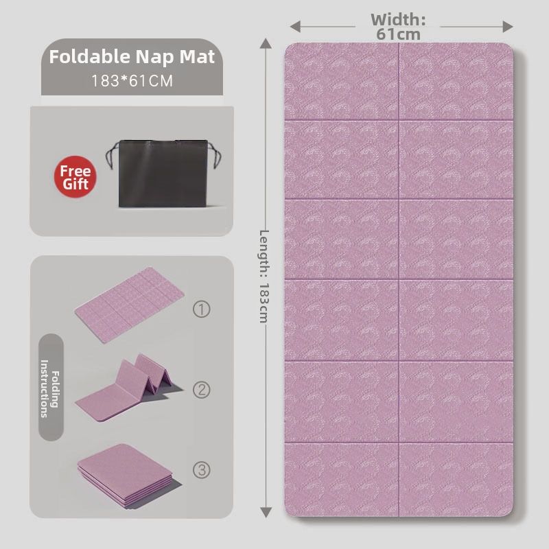 Foldable Men's Yoga Mat Portable Thickened Fitness Nap Mat For Home Use Non-Slip Widened Enlarged_desvips.com
