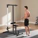 Stazione Fitness Pull Down Da Con Panca E Cavo Regolabile, In Acciaio 107x120x190cm Nero_desvips.com