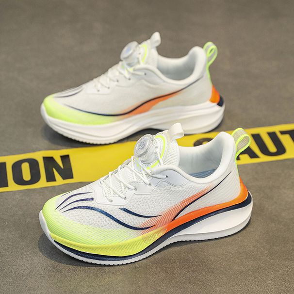 Children's Lightweight Running Shoes Fashion New Style Big Kids Mesh Rotating Button Red Rabbit Casual Boys_desvips.com
