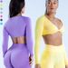 Women's Deep V Neck Cropped Yoga Top Long Sleeve Navel Revealing Style For Sports And Fitness_desvips.com