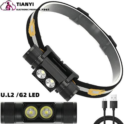 Strong Light Head-mounted Headlamp Outdoor Fishing Waterproof Rechargeable USB Flashlight For Night Running LED Aluminum Alloy Durable Camping Outdoor_desvips.com
