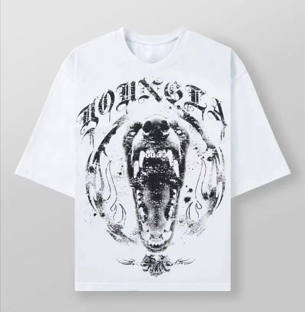 2025 New T-Shirt Evil Dog Print Round Neck Short Sleeve Versatile Casual_desvips.com