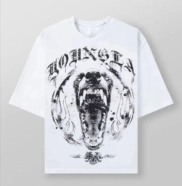 2025 New T-Shirt Evil Dog Print Round Neck Short Sleeve Versatile Casual_desvips.com