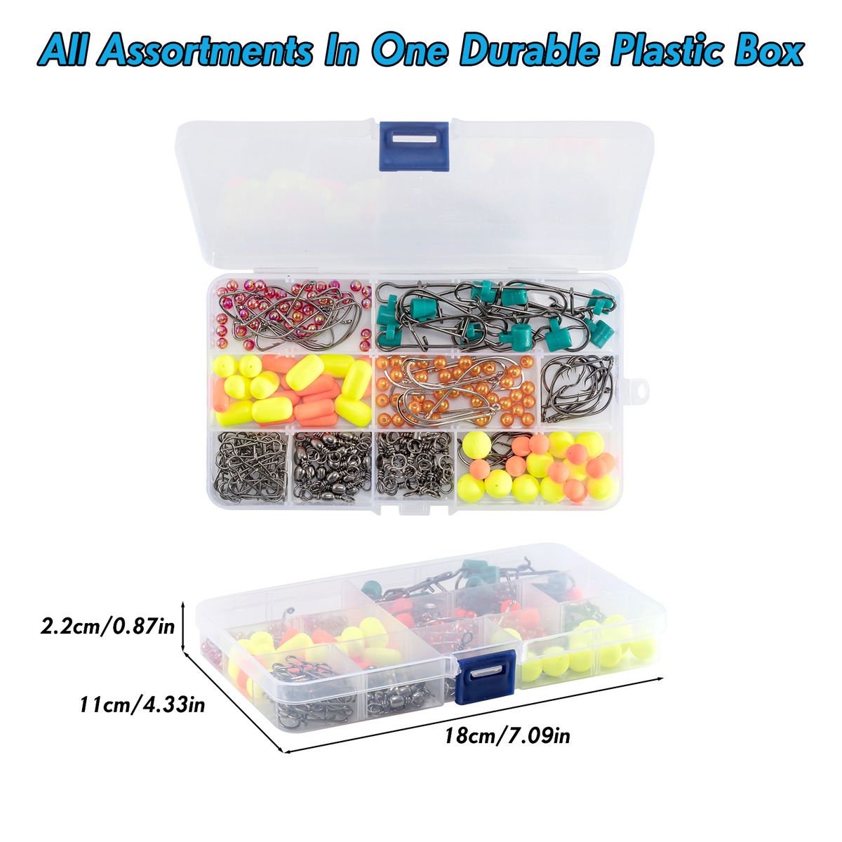220pcs Surf Fishing Rig Pompano Rig Lure Making Kit Fish Finder Rig Swivels Snap Float Hook Saltwater Trout Bass_desvips.com
