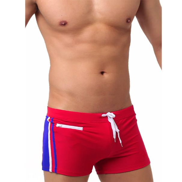 Men's Swim Trunks - Quick-Dry Board Shorts With Drawstring Waist & Zippered Pockets Color Block Design For Swimming Beach & Pool_desvips.com