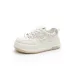 Genuine Leather Thick Sole Round Toe Raised Small White Casual Comfortable Trendy And Versatile Women Board Shoes_desvips.com