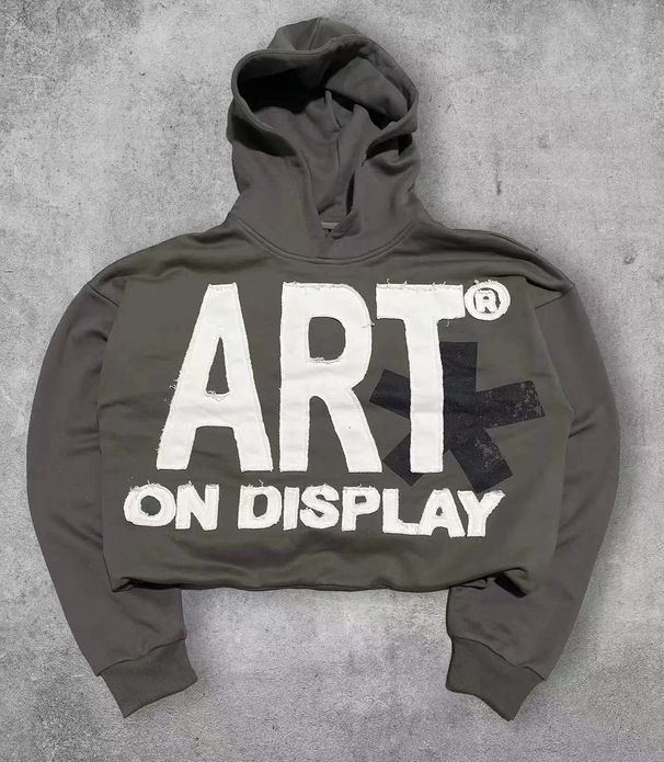 American Style Sweatshirt Loose Niche ART Pullover Shirt Outerwear Cool Short Hoodie_desvips.com