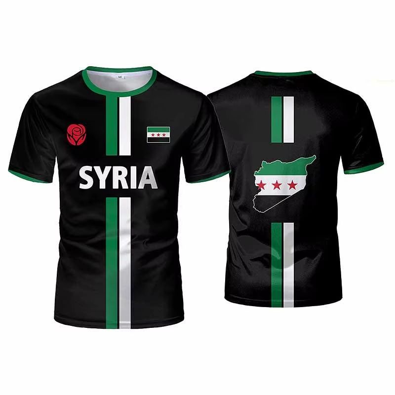 New Syria Football 3D Print T-shirt Syrian Flag Jersey Men/Women Oversized Casual Short Sleeve T Shirt Unisex Tops Tees_desvips.com