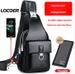 Men's Charging Chest With Wallet Fashion Casual Single Shoulder Leather Crossbody Waterproof Waist Bag_desvips.com