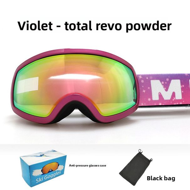Double Layer Anti-Fog Spherical Kids Ski Glasses Protective Goggles For Ages 6-14 Children's Equipment_desvips.com