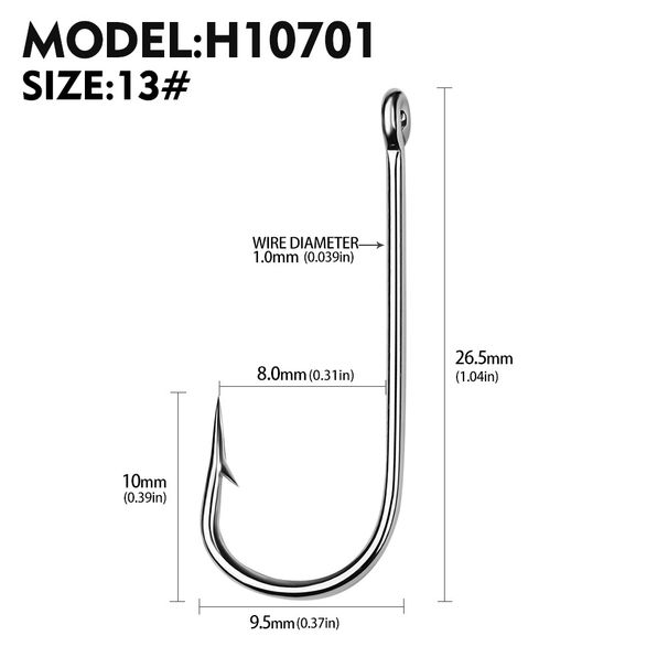 High Carbon Steel Lure Single Hook With Barbs For Sea And Rock Fishing, Long Handle Fishing Hooks, 100 Pieces/Pack_desvips.com