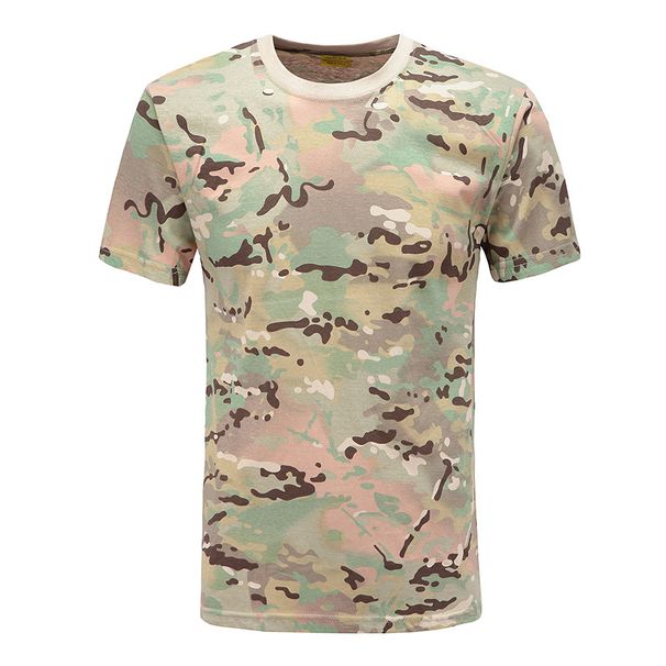 Camo Short Men's Round Neck Pure Cotton Half Sleeve Outdoor Training Work Military Tactical T-Shirt Wholesale_desvips.com