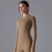 New Double-Sided Brushed Solid Color Yoga Shirt Long Sleeve High Elastic Breathable Sports Running Fitness Casual_desvips.com