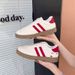 Women's Korean Style Chic White Sneakers Casual Everyday Trendy Slip-On 2025 All-season Cute Cat Embroidery Training_desvips.com
