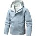 Men's Waterproof Windproof Outdoor Jacket - Lightweight Hooded Raincoat For Hiking, Skiing & Daily Wear (Black, Ivory, Pink, Sky Blue)_desvips.com